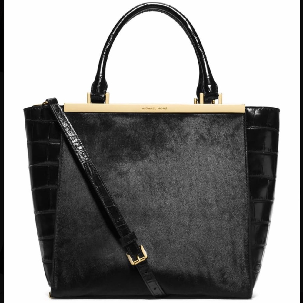 Michael Kors Lana Embossed-Leather Tote Large